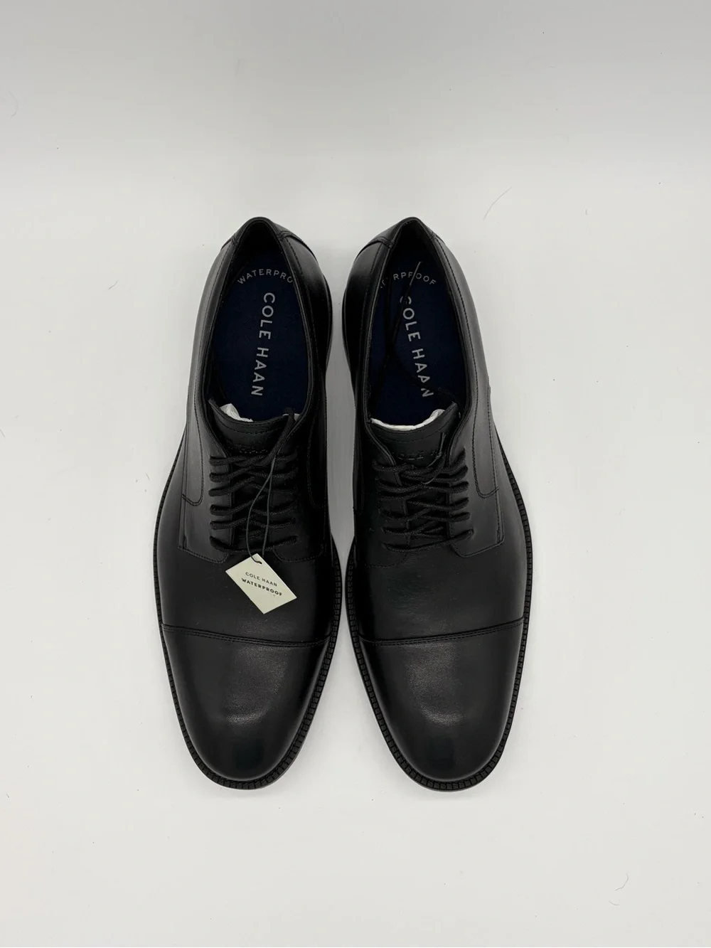 Cole Haan Black Cap-Toe Derby Dress Shoes